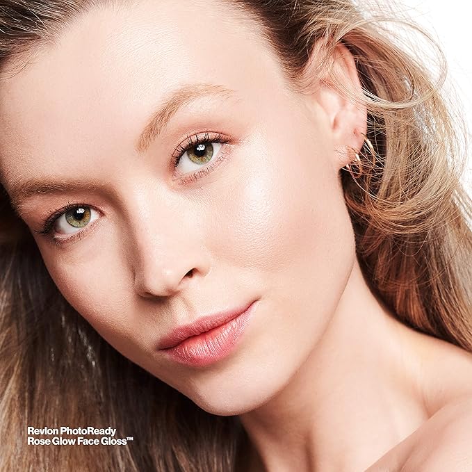 Revlon PhotoReady Face Gloss Rose Glow Primer, Makeup for All Skin Types, Hydrates, Illuminates & Moisturizes, Infused with Glycerin & Olive Oil Extract, 80% Water, 1 Fl Oz (Pack of 2)