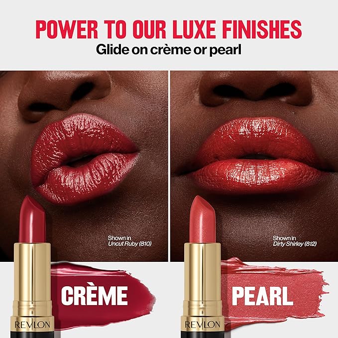REVLON Super Lustrous Lipstick, High Impact Lipcolor with Moisturizing Creamy Formula, Infused with Vitamin E and Avocado Oil in Pink Pearl, Softsilver Red (425) (Pack of 2)