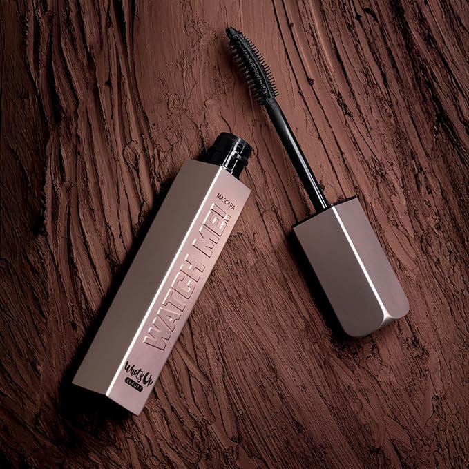Whats Up Beauty - Watch Me! Brown Volumizing and Lengthening Mascara with Peptides + Vitamin B5 | Clean, Cruelty-Free, Sustainable | Made in Italy | Lash Care for Conditioning & Strength