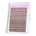 VEYESBEAUTY Brown Lash Clusters Individual Eyelash Extensions Thin & Invisible Band DIY False Eyelashes for Self-application Newbie's Five-Second Series Wispy Lash Tray, Dreamy 8-16mm Mixed Length