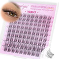 Geeneiya VENUS Lash Clusters, 10-16MM Invisible Natural Eyelash Clusters, Wispy Clear Band Cluster Lashes for Beginners, Waterproof Cluster Eyelash Extensions DIY Lashes (Not Kit)