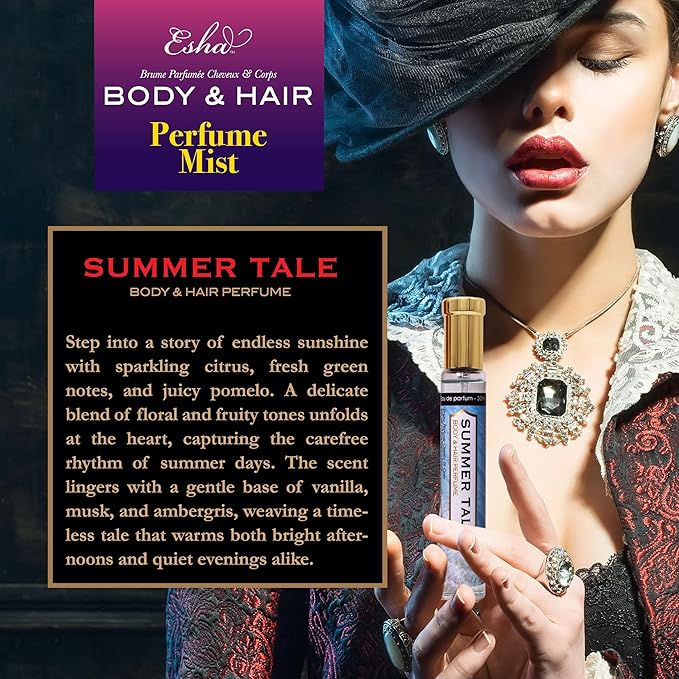 Esha Body & Hair Perfume Mist - Eau de Parfum for Women - Infused with Betaine - (SUMMER TALE)