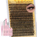QUEWEL DIY Lash Extension Kit, 280 Pcs Lash Clusters Kit 40D Individual Lashes Eyelash Extension Kit with Lash Bond and Seal Lash Tweezers (LSTZ-40D)