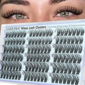 Goddvenus Wispy Natural Lash Clusters 12-14-16mm CC Curl DIY Cluster Eyelash Extensions for Clean Makeup, Individual False Eyelashes Cat Eye Lash Clusters 126pcs