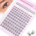 Natural Lash Clusters Wispy Lash Extensions with Bottom Lashes Clean Girl Makeup C Curly Eyelash Clusters with Invisible Band DIY Individual Lashes 132Pcs No Makeup Look