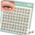 Natural Lash Clusters 11-12MM Eyelash Clusters Clear Band Individual Lashes Short Wispy Cluster Lashes C Curly Cluster Eyelash Extensions for Everyday Makeup by Lvmixwig