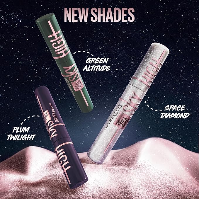 Maybelline Lash Sensational Sky High Washable Mascara + Boosting Lash Primer Makeup Bundle, Includes 1 Mascara in Blackest Black and 1 Eyelash Primer in Soft Black