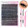 Pawotence Lash Extension Kit DIY 40D 12-18mm Individual Lashes Clusters Kit 280pcs Cluster Eyelash Extensions Kit with Lash Bond and Seal, Tweezers for Self Application (Long 40D, 12-18mm, Kit)