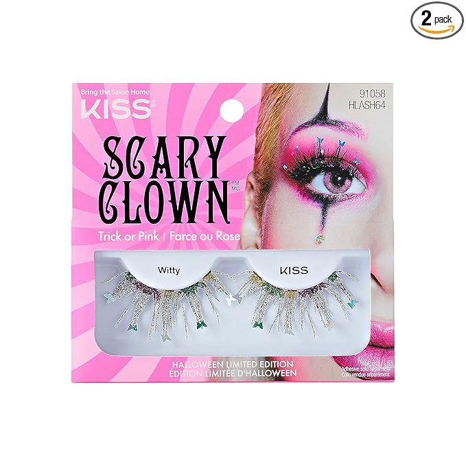 KISS Halloween Limited Edition Scary Clown False Eyelashes, 1 Pair - Witty