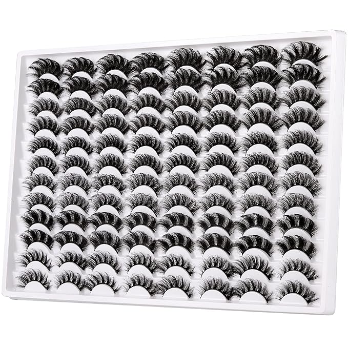 False Eyelashes 48 Pairs 6 Styles Mixed Fake Eye Lashes Bulk Wholesale Dramatic Thick 5D Wispy Strip Faux Mink Eyelashes Multipack