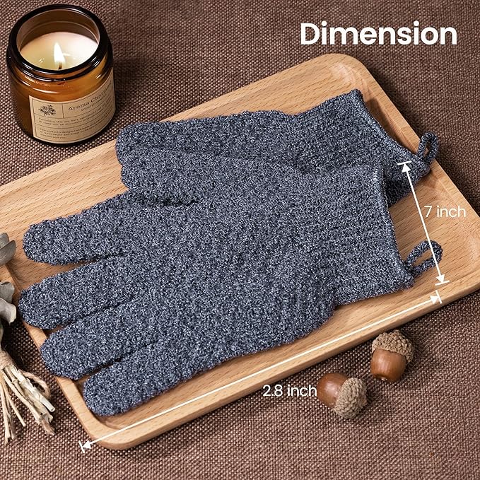 Yiclick Heavy Exfoliating Gloves 4Pcs, Exfoliating Mitt, Body Scrubber for Bath Shower Exfoliation, Body Scrub Exfoliator for Dead Skin Remover, Exfoliate Sponge Loofah Washcloth Men Women