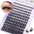 Pawotence Lash Clusters Wispy Kira Cluster Eyelash Extensions 10-18mm Individual Lashes DIY Cluster Lashes Extension Soft Comfortable Eyelash Clusters with Thin Band