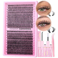 Natural Lash Cluster Kit Thick Eye Lash Clusters Natural Look 30D+40D D 8-16mm Lash Extension Kit Wispy Eyelash Clusters Volume Individual Lashes with Lash Bond and Seal and Tweezers