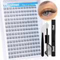 Natural Cluster Lashes Kit 168 Pcs Wispy Lash Extensions CC-Curly 9-11MM Mixed Lengths Eyelash Extension Individual Kit with Lashes Bond and Seal and Tweezers DIY at Home by Mavphnee