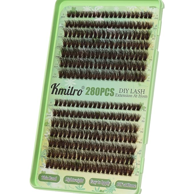 Brown Lash Clusters 160D Fluffy Cluster Eyelash Extensions 8-16mm Waterproof D Curl Volume Eyelash Clusters 280Pcs Dark Brown Individual Lashes Soft Wispy False Eyelashes DIY Lash Extension, by Kmilro