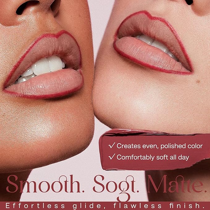 CALAILIS Lip Liner, Long Lasting Liquid Lip Liner Pencil, Waterproof and Smudge-proof Matte Semi Permanent lipliner Stain, Seamless Make Up with All-Day Color (#61 Rose Veil)