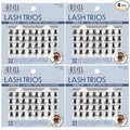 Ardell Double Up Trio Individual Lashes, Long Black - DIY Lash Clusters, Cluster Eyelash Extensions, Customizable Lash Extension, 4 Pack