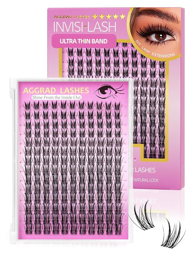 Aphrodite Lash Clusters Wispy Natural 8-18mm Eyelash Clusters Extension Kit - WideSpan DIY False Lash Extensions Spiky Lashes Individual Lashes with Ultra-Thin Invisible Wide Lash Band