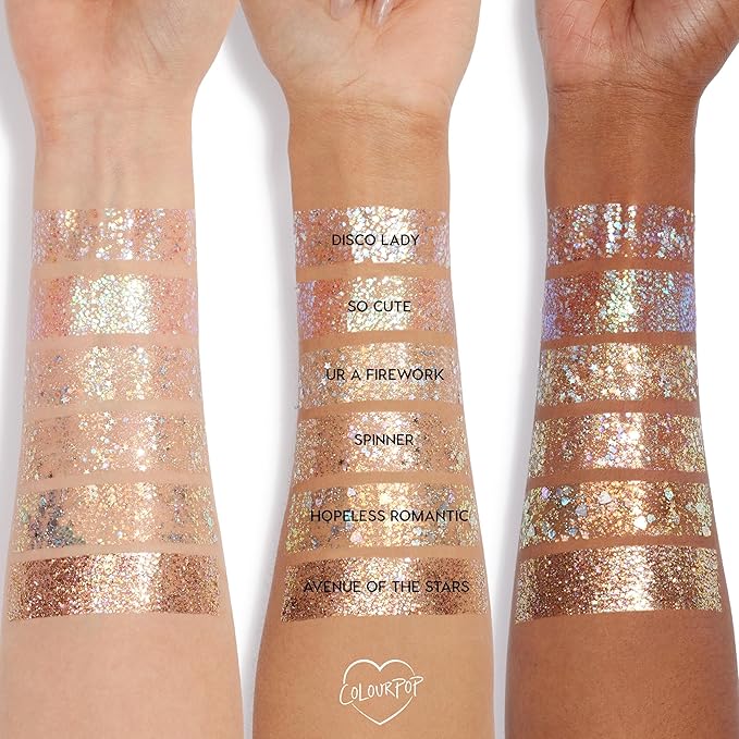 ColourPop Glitterally Obsessed Body Glitter Gel - Multi-Colored Glitter Makeup Made with an Adhesive Gel Formula - Easy to Use & Mess Free - Spinner (0.06 oz)