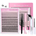 Uilulu Lash Cluster Kit 10-18mm Wispy Lash Clusters C Curl Eyelash Clusters, DIY Lash Extension Kit with Lash Bond & Seal, Lash Glue Remover, Lash Tweezers(U12 Lash Kit)