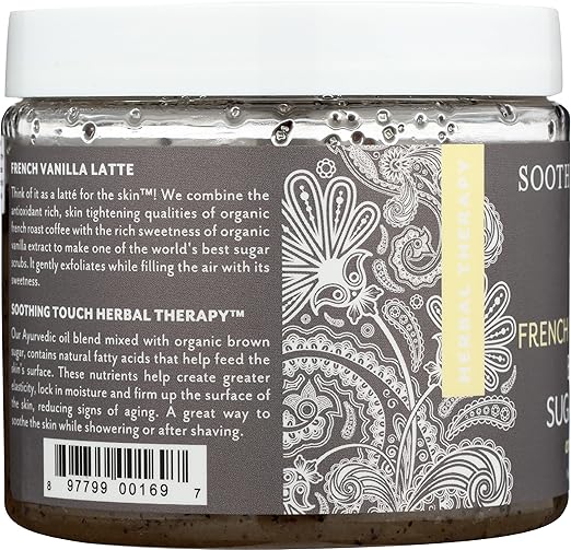 Soothing Touch, French Vanilla Latte Organic Brown Sugar Scrub, 16 oz