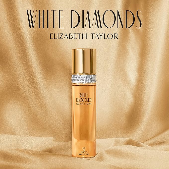 Elizabeth Taylor Body Powder for Women, Fragrance with Body Puff, White Diamonds, 2.6 Oz