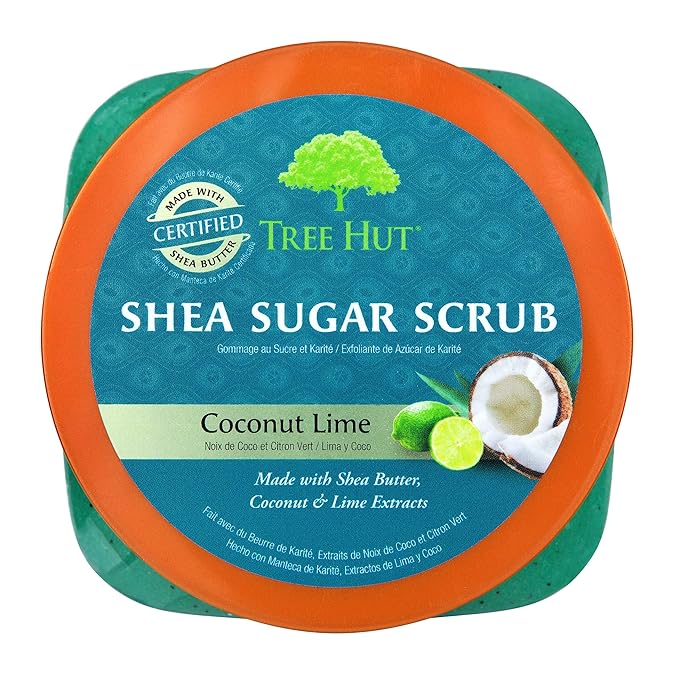 Tree Hut Shea Sugar Scrub - Coconut Lime - 18 oz - Exfoliating Body Scrub for Smooth, Glowing Skin - Made with Real Sugar and Shea Butter
