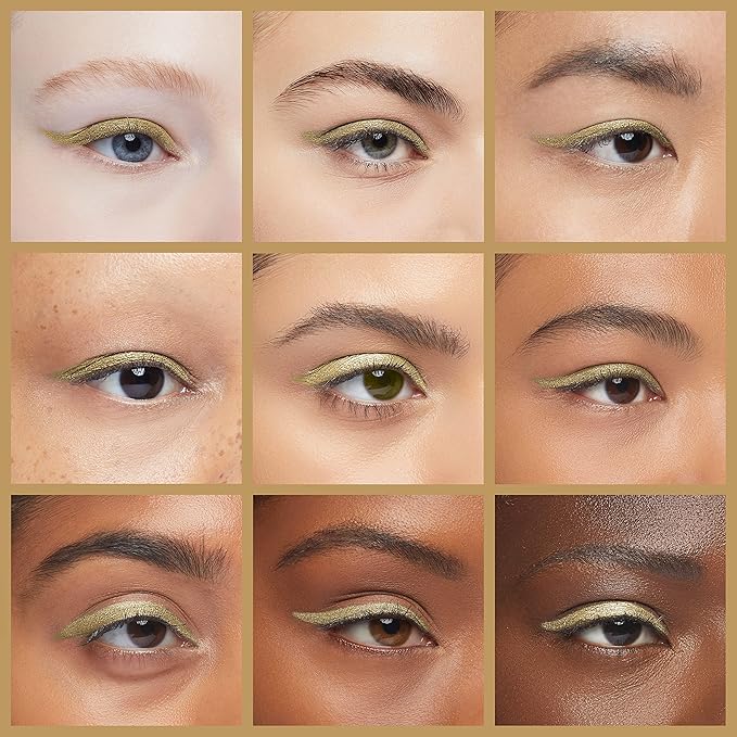 Ruby Kisses Pencil Eyeliner, Retractable Eyeliner, Waterproof, Smudge-Proof Eye Makeup, High Pigmented, 24H Long Lasting Eyepencil (Metallic Gold)