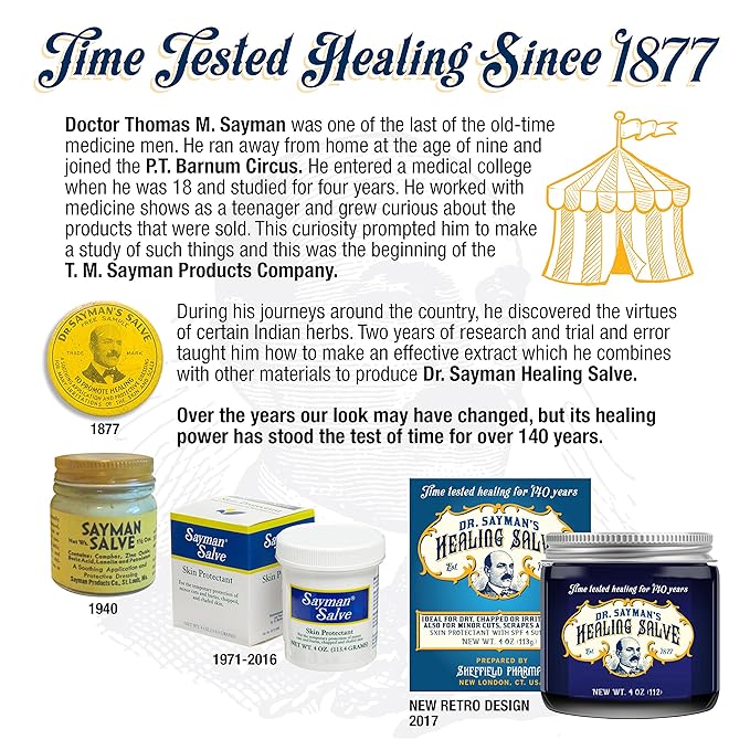 Dr. Sayman's Healing Salve – The Original Skin Care Ointment and Protectant/Great for Itchy, Dry and Sensitive Skin/Treats Cracked Feet, Rough Heels and Chapped Lips (4oz.)