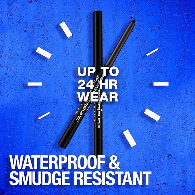 MAYBELLINE Unstoppable Waterproof Mechanical Brown Eyeliner Pencil, Easy to Apply, Smooth Glide, Up to 24 Hour Wear, Espresso (Pack of 2)