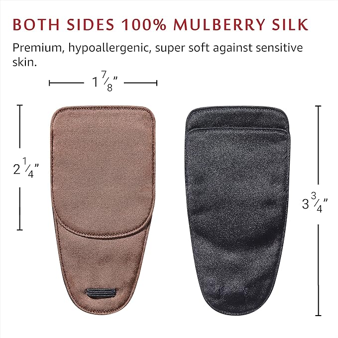Astropic 2Pcs Silk Eye Patches for Adults Kids Glasses to Cover Either Eye (Medium, Brown)
