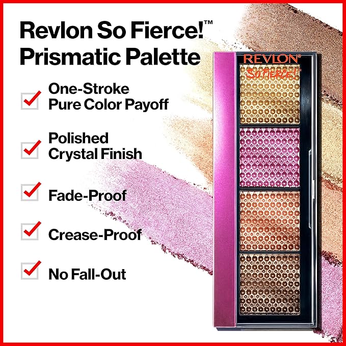 Revlon So Fierce Prismatic Eyeshadow Palette, Eye Makeup, Ultra Creamy Pigmented in Blendable Matte & Pearl Finishes, 963 Slight Flex, 0.21 oz