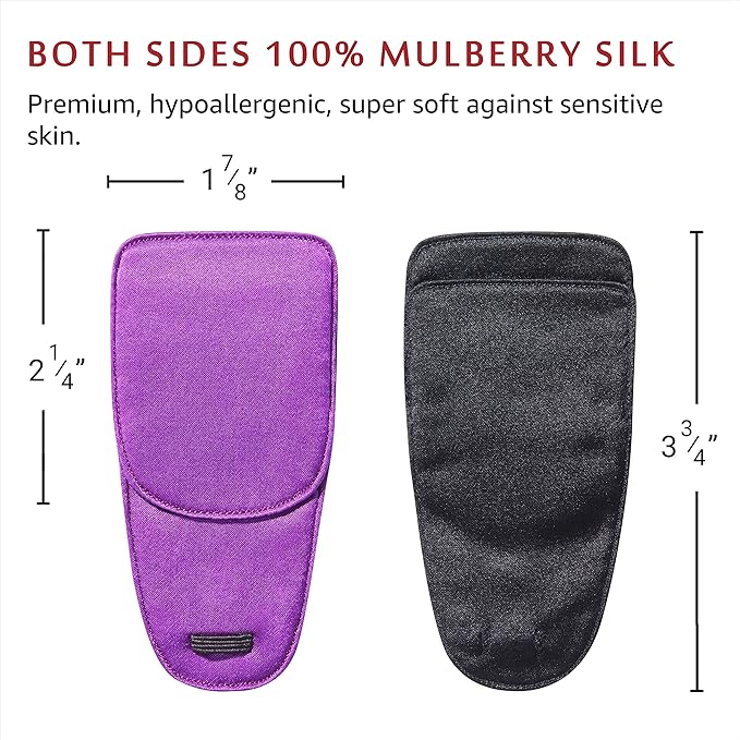 Astropic Silk Eye Patch for Adults Kids Glasses to Cover Either Eye (Medium, Violet)